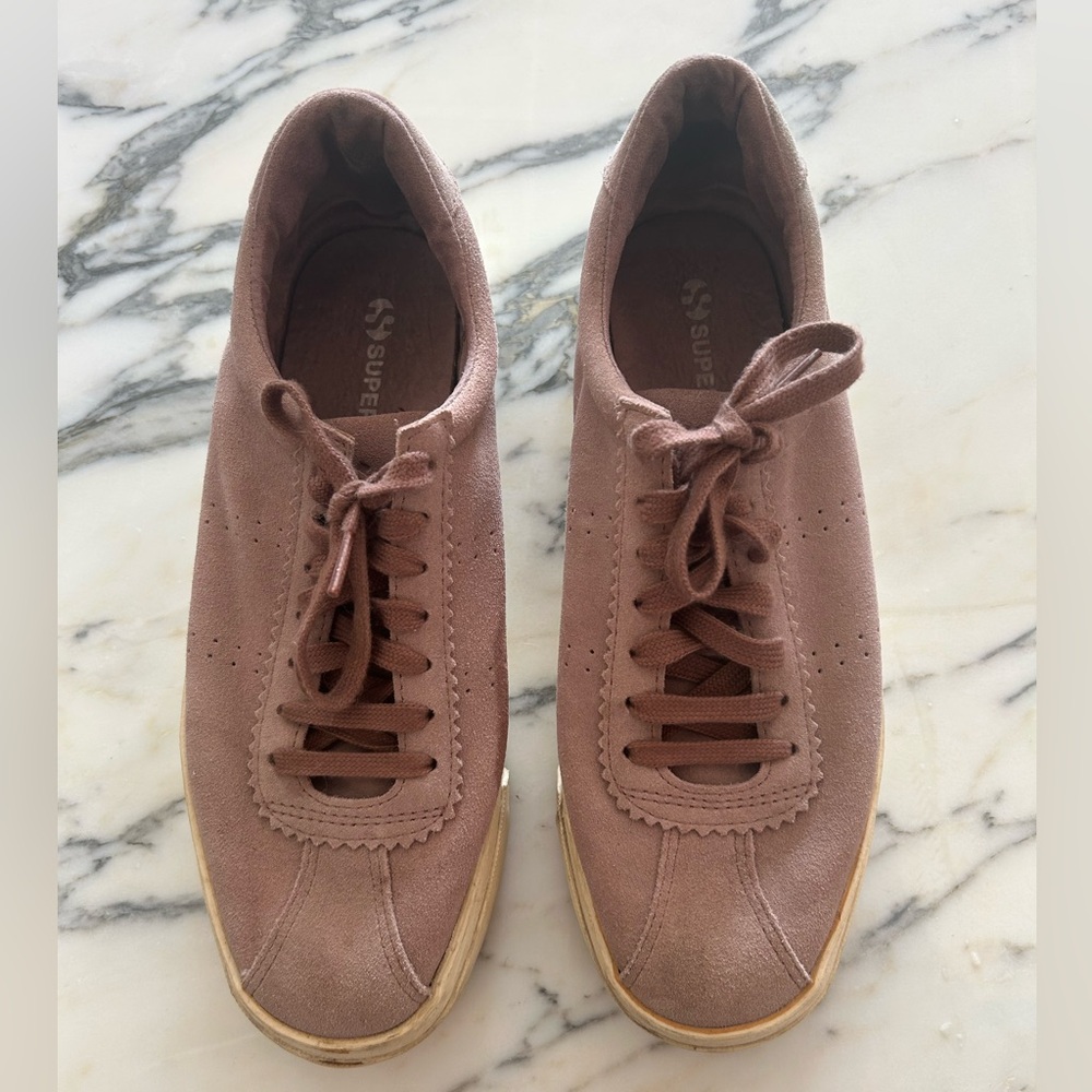 Superga Platform Sneaker in Mauve Suede Size 40